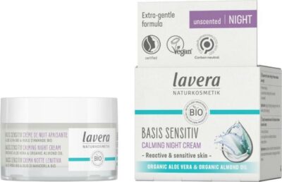 Lavera Basis Sensitive Zklidňující hydratační krém bez parfemace BIO - noční 50 ml