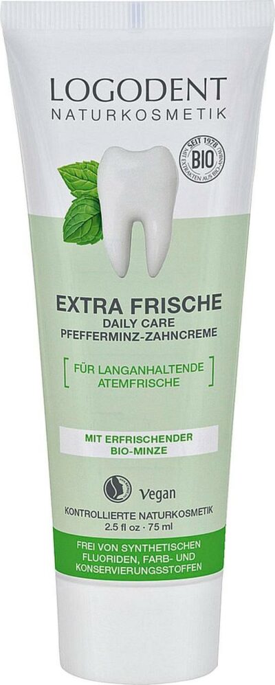 Logona Zubní pasta bez fluoridu EXTRA FRESH, Logodent 75 ml